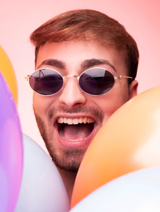 Almond Silver Lente azzurro flash